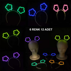 Nessiworld Glow Stick Glow in the Dark Couronne d'étoiles phosphorescente 12 pièces