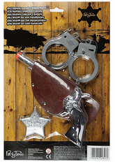 Nessiworld Cowboy Sheriff Gun Handcuffs and Badge Costume Set 3 Pieces for Shows