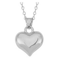 Silver 3D Heart Women's Necklace