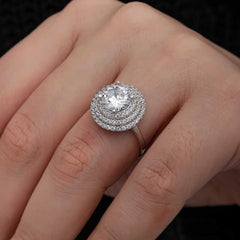 Silver 3 Row Stone Anturaj Women's Ring