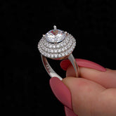 Silver 3 Row Stone Anturaj Women's Ring