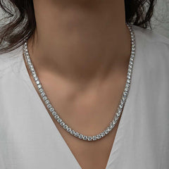 Collier femme Waterway en argent et pierre blanche de 4 mm