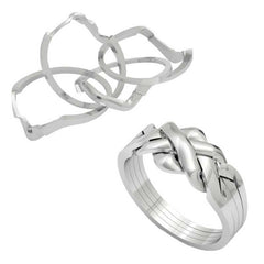 Silver 4 Piece Puzzle Riddle Ring