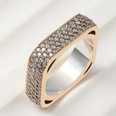 Silver 4 Row Square Full Circle Women's Ring