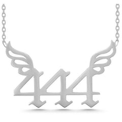Collier pour femme en argent avec le numéro 444 des anges