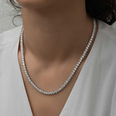 Collier femme Waterway en argent et pierre blanche de 5 mm
