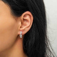 Silver 5 Stone Earrings