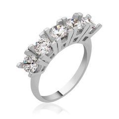Silver 5 Stone Women's Ring