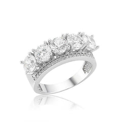 Silver 5 Stone Women's Ring