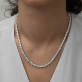Collier femme Waterway en argent et pierre blanche de 6 mm