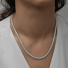 Collier femme Waterway en argent et pierre blanche de 6 mm