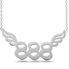 Collier pour femme en argent avec le numéro 888 des anges