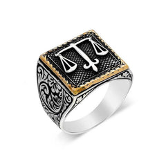 Bague pour homme Balance de la Justice en argent