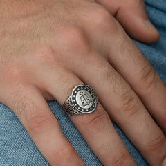 Silver Scales of Justice Men's Ring