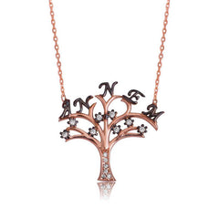 Collier pour femme avec inscription « Arbre de vie » en argent