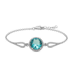 Silver Aquamarine Women's Bracelet