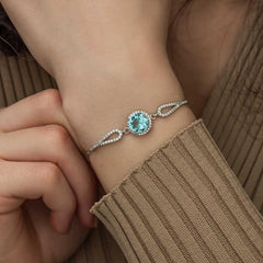 Silver Aquamarine Women's Bracelet