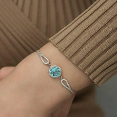 Silver Aquamarine Women's Bracelet