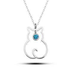Silver December Birthstone Catwoman Necklace