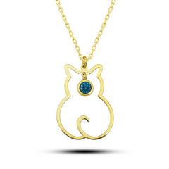 Silver December Birthstone Catwoman Necklace