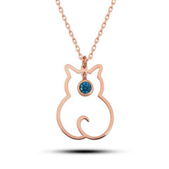 Silver December Birthstone Catwoman Necklace