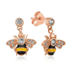 Boucle d'oreille abeille en argent