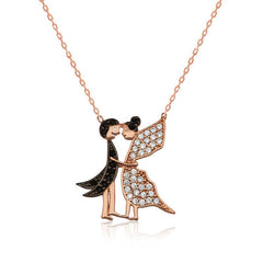 Silver Lover Butterflies Women's Necklace