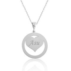 Silver Love Circle Named Women's Necklace