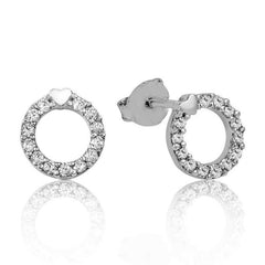 Boucles d'oreilles créoles en argent en forme de cœur