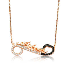 Silver My Love Written Women's Heart Necklace