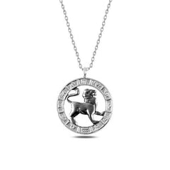 Silver Leo Zodiac Necklace