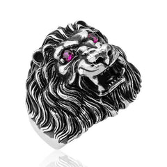 Bague homme tête de lion en argent