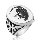 Silver Ataturk Silhouette Men's Ring