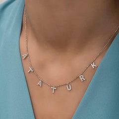 Silver Ataturk Written Women's Necklace