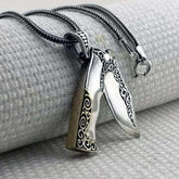 Silver Hunting Knife Men's Necklace