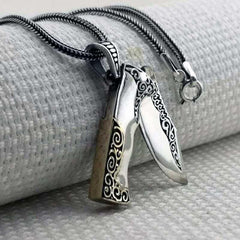 Silver Hunting Knife Men's Necklace