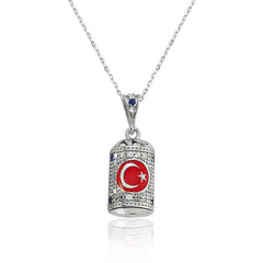 Silver Crescent Star Cevsen Women's Necklace
