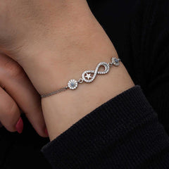 Bracelet femme argent lune étoile mauvais œil infini
