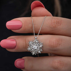 Silver Adjustable Snowflake Spinning Stress Women Set