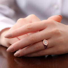 Silver Adjustable Rose North Star Knight Ring