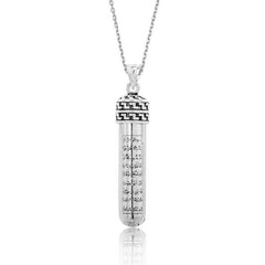 Silver Ayetel Kursi Prayer Cevşen Necklace