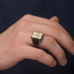 Silver Ayetel Kursi Written Men's Ring