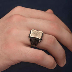 Silver Ayetel Kursi Written Men's Ring