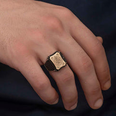 Silver Ayetel Kursi Written Men's Ring
