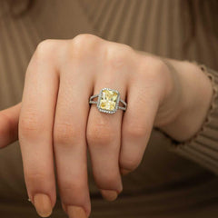 Silver Baguette Square Women's Ring