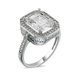 Silver Baguette Square Women's Ring