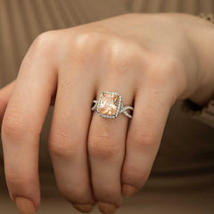 Bague carrée en argent pour femme