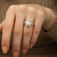 Bague carrée en argent pour femme