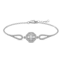 Silver Baguette Stone Bracelet