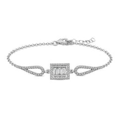 Silver Baguette Stone Bracelet